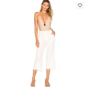 Tularosa x REVOLVE White Crop Pant with Pom Poms